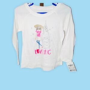Osh Kosh white long sleeve NYC T-shirt long sleeve pullover printed tee SZ 2T